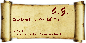 Osztovits Zoltán névjegykártya