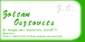 zoltan osztovits business card